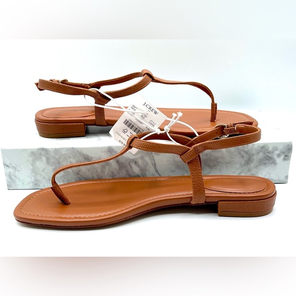 J. CREW Ankle-Strap Thong Sandals Brown and New. Size 9 - Picture 3 of 11